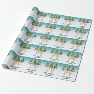 Papier Cadeau Labrador Retriever crème Chien Noël Texte personna