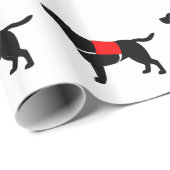 Papier Cadeau Labrador retriever en service (Coin rond)