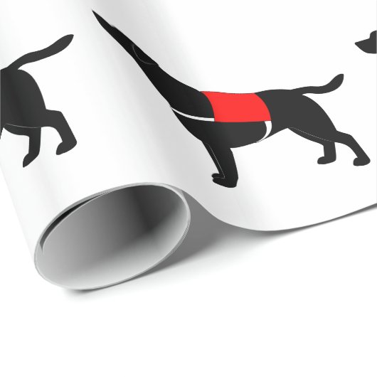Papier Cadeau Labrador retriever en service (Coin rond)