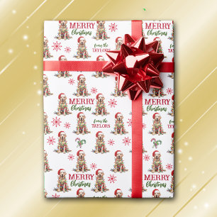 Papier Cadeau Labrador Retriever enveloppé dans les lumières Noë