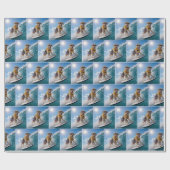 Papier Cadeau Labrador Retriever faisant du surf (Plat)