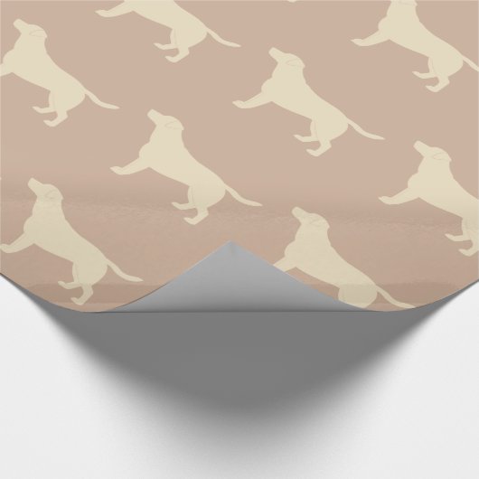 Papier Cadeau Labrador retriever jaune en silhouette (Coin)