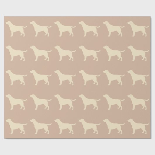 Papier Cadeau Labrador retriever jaune en silhouette (Plat)