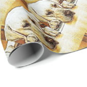 Papier Cadeau Labrador retriever jaune sur la porte (Coin rond)