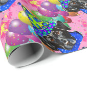 Papier Cadeau Labrador Retriever noir (Coin rond)