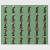 Papier Cadeau Labrador retriever noir utilisant le casquette de (Plat)