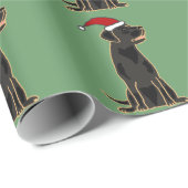 Papier Cadeau Labrador retriever noir utilisant le casquette de (Coin rond)
