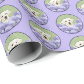 Papier Cadeau Labrador Retriever Puppy Painting Original Chien A (Coin rond)