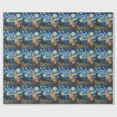 Papier Cadeau Labrador Retriever Yellow Lab Chien Starry Night (Plat)