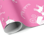 Papier Cadeau Labrador Theme Chien Baby shower Pink Lab (Coin rond)