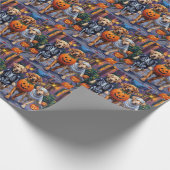Papier Cadeau Labrador Trick or Treating in Halloween Costumes (Coin)