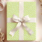 Papier Cadeau Labyrinthe à clé grecque verte