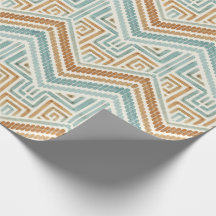 Labyrinthe côtier aquarelle aqua et terracotta
