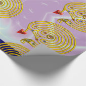 PAPIER CADEAU LABYRINTHE D'OR HYPER / VAGUES LUMINEUSES TURQUOIS (Coin)