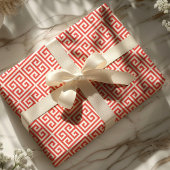 Papier Cadeau Labyrinthe grec rouge clé