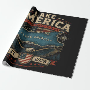 Papier Cadeau Lac Amérique États-Unis Auparavant Drôle Patriotiq