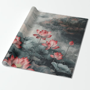 Papier Cadeau Lac Lotus au Clair de Lune (5)