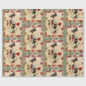 PAPIER CADEAU LACE ANTIQUE VALENTINE, CUPIDE, AMOUREUX ET BOUTTE (Plat)