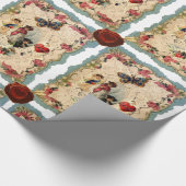 PAPIER CADEAU LACE ANTIQUE VALENTINE, CUPIDE, AMOUREUX ET BOUTTE (Coin)