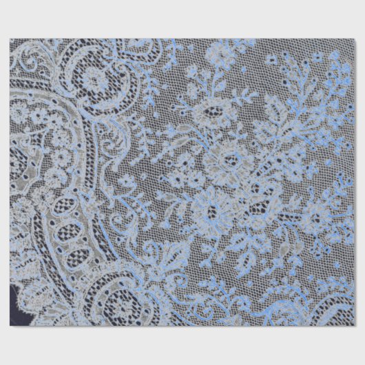 PAPIER CADEAU LACE D'ANCIENNE LACE NOIR ET BLEU CADEAU WRAPPING (Plat)