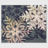 PAPIER CADEAU LACE DE MAQUILLAGE ET DRAPEAUX DE NEIGE EN BLEU (Plat)