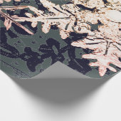 PAPIER CADEAU LACE DE MAQUILLAGE ET DRAPEAUX DE NEIGE EN BLEU (Coin)