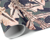 PAPIER CADEAU LACE DE MAQUILLAGE ET DRAPEAUX DE NEIGE EN BLEU (Coin rond)