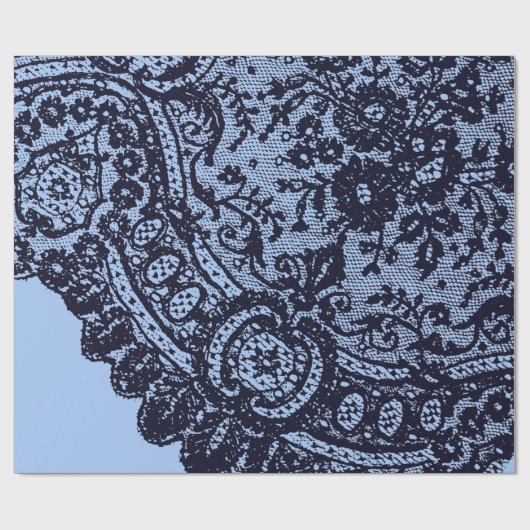 PAPIER CADEAU LACE NOIRE ET CADEAU BLEU DOUCE DOUCE DOUCE DOUCE (Plat)
