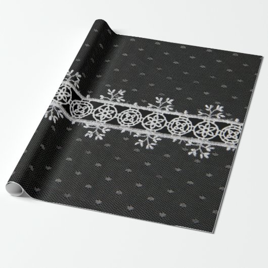 Papier Cadeau lacework line on black background (Déroulé)