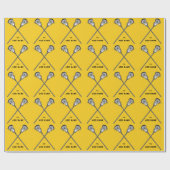 Papier Cadeau Lacrosse cadeau jaune (Plat)