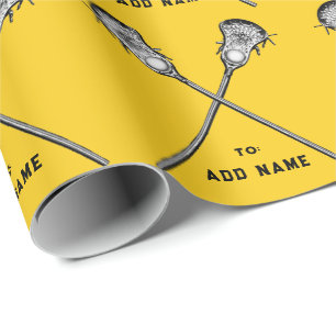Papier Cadeau Lacrosse cadeau jaune