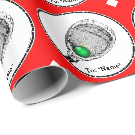 Papier Cadeau Lacrosse Goalie Cadeau (Coin rond)