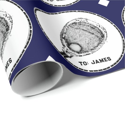 Papier Cadeau Lacrosse Goalie Cadeau (Coin rond)