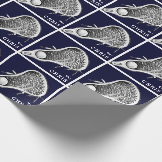 Papier cadeau Lacrosse personnalisé (Coin)