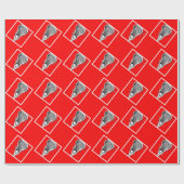 Papier cadeau Lacrosse Rouge (Plat)