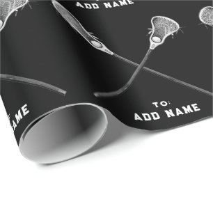 Papier Cadeau Lacrosse Sports Cadeau Noir