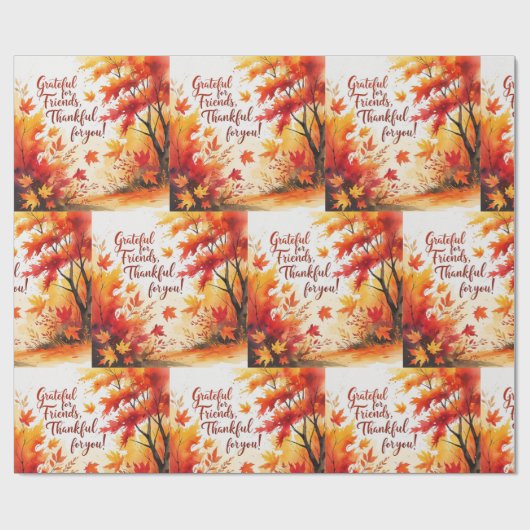 Papier Cadeau L'action d'automne (Plat)