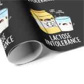 Papier Cadeau Lactose Intolérance Funk Milk Pun Dark BG (Coin rond)