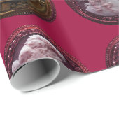 PAPIER CADEAU LADIES DE CAMÉO ANCIENNES, GRAPEVINES DE RAISINS E (Coin rond)