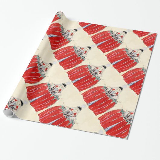 PAPIER CADEAU LADINE EN MODE ROUGE COSTUME DESIGNER MAKEUP ARTIS (Déroulé)