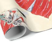 PAPIER CADEAU LADINE EN MODE ROUGE COSTUME DESIGNER MAKEUP ARTIS (Coin rond)