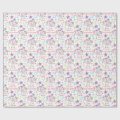 Papier Cadeau L'adorable licorne aux étoiles et retour (Plat)