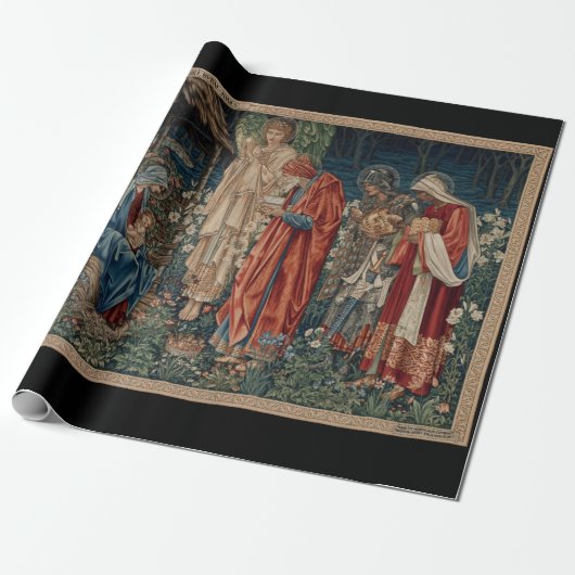 Papier Cadeau L'Adoration des Mages (par Edward Burne-Jones) (Déroulé)