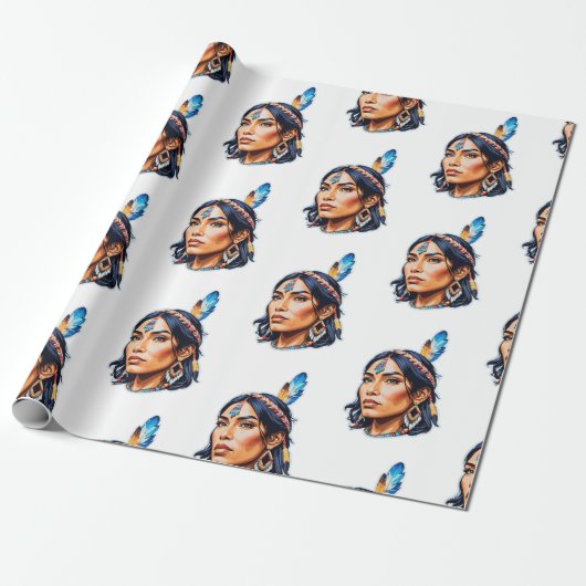 Papier Cadeau Lady amérindienne (Déroulé)