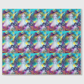 Papier Cadeau LADY AVEC MASQUE FEATHEREE / Mascarade vénitienne (Plat)