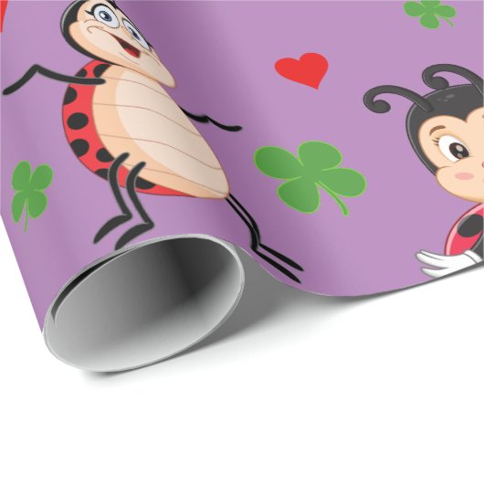 Papier Cadeau Lady Bugs (Coin rond)