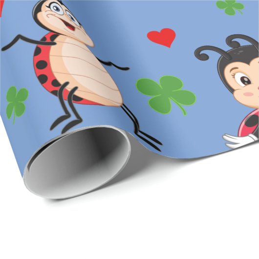 Papier Cadeau Lady Bugs (Coin rond)
