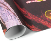 Papier Cadeau LADY PHOENIX ART DÉCO BEAUTÉ MODE Orange Noir (Coin rond)