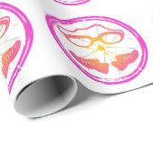 Papier Cadeau Lady Triathlon, triathlon féminin (Coin rond)