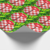 Papier Cadeau Ladybug dans l'herbe en vichy vérifier mignon roug (Coin)